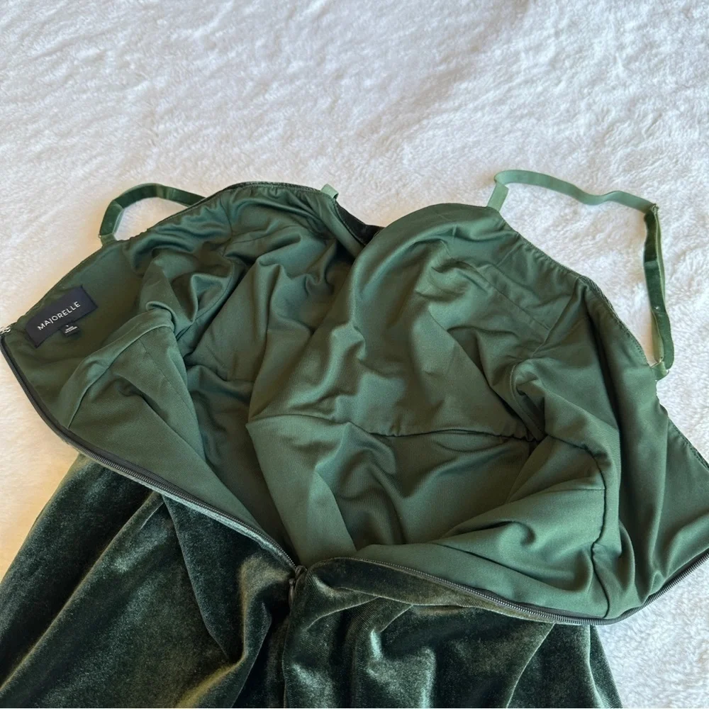 Majorelle NWOT Asbury Velvet Green Sleeveless Mini Dress S